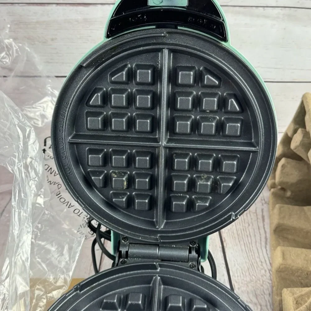 Dash Express Full Size Waffle Maker 8 Inch Aqua Dual Nonstick Waffles Hashbrowns